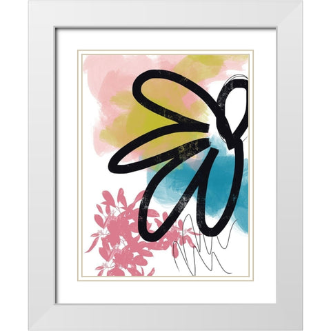 Pop Flower No. 2 White Modern Wood Framed Art Print with Double Matting by Baker, Bronwyn