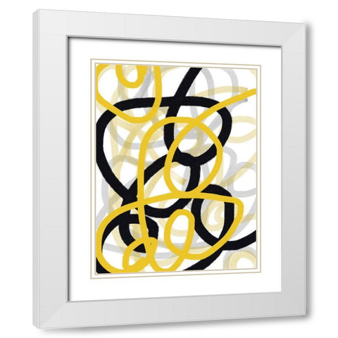 Scribble No. 1 White Modern Wood Framed Art Print with Double Matting by Baker, Bronwyn