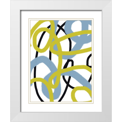 Scribble No. 3 White Modern Wood Framed Art Print with Double Matting by Baker, Bronwyn
