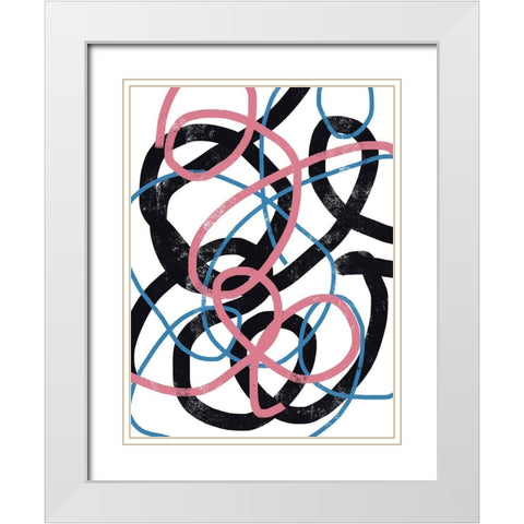 Scribble No. 4 White Modern Wood Framed Art Print with Double Matting by Baker, Bronwyn