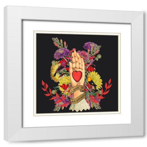 Love Is the Answer White Modern Wood Framed Art Print with Double Matting by Brothers, Erika C.