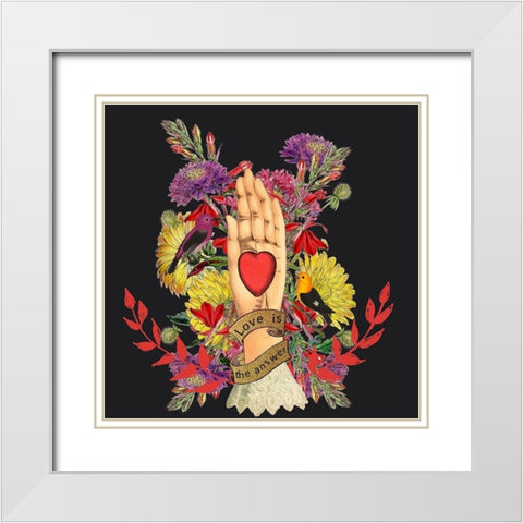 Love Is the Answer White Modern Wood Framed Art Print with Double Matting by Brothers, Erika C.