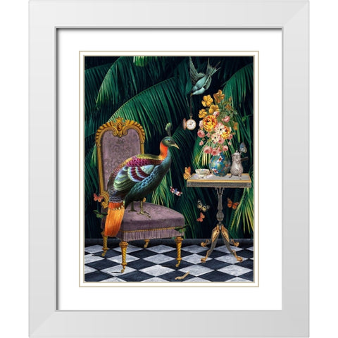 Tea Time White Modern Wood Framed Art Print with Double Matting by Brothers, Erika C.