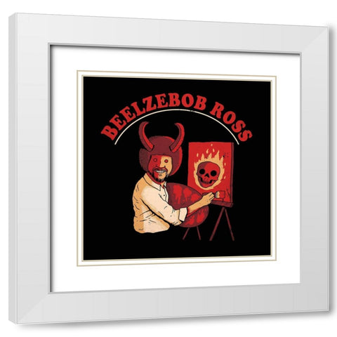 Beelzebob Ross White Modern Wood Framed Art Print with Double Matting by Buxton, Michael