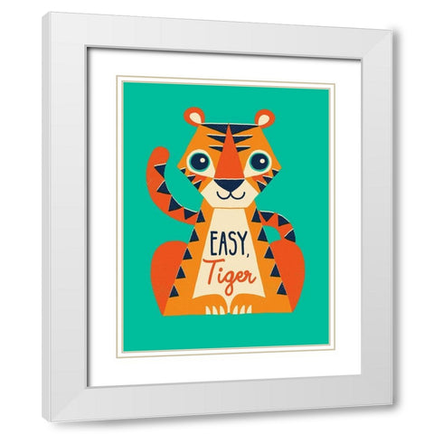 Easy Tiger White Modern Wood Framed Art Print with Double Matting by Buxton, Michael