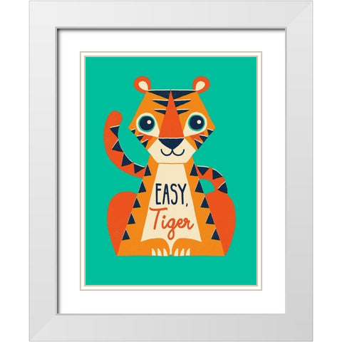 Easy Tiger White Modern Wood Framed Art Print with Double Matting by Buxton, Michael