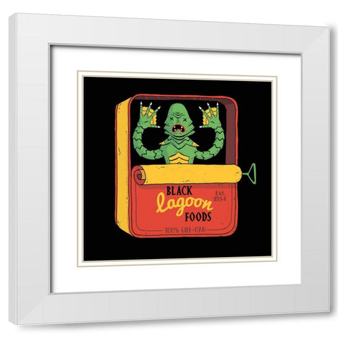 Tinned Creature White Modern Wood Framed Art Print with Double Matting by Buxton, Michael