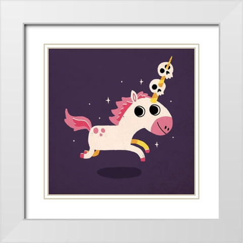 Unicorn of Death White Modern Wood Framed Art Print with Double Matting by Buxton, Michael