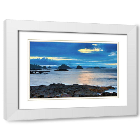 Island at Sunrise White Modern Wood Framed Art Print with Double Matting by Burdick, Chuck
