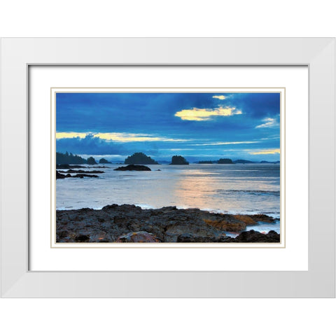 Island at Sunrise White Modern Wood Framed Art Print with Double Matting by Burdick, Chuck