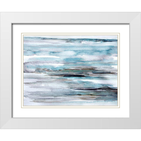 Nordic Skies White Modern Wood Framed Art Print with Double Matting by Bainbridge, Hope