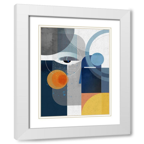 Obsidian White Modern Wood Framed Art Print with Double Matting by Banerjee, Ishita
