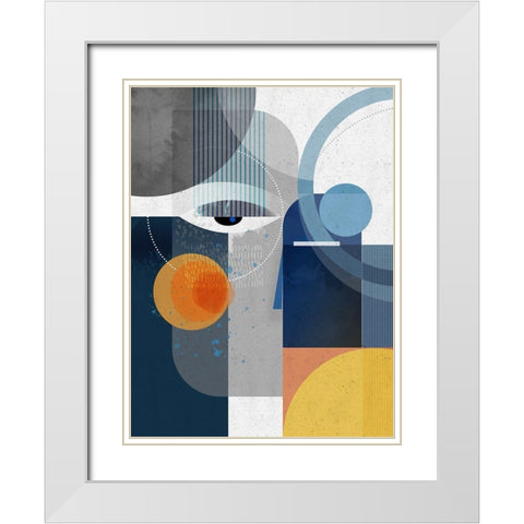 Obsidian White Modern Wood Framed Art Print with Double Matting by Banerjee, Ishita