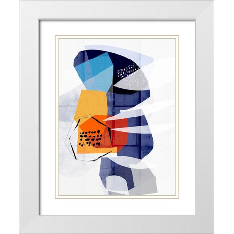 Stratas White Modern Wood Framed Art Print with Double Matting by Banerjee, Ishita