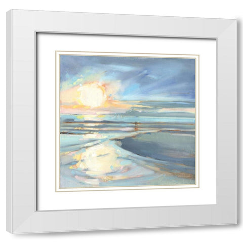 Eastern Lake Sunset White Modern Wood Framed Art Print with Double Matting by Broaderick, Kathleen