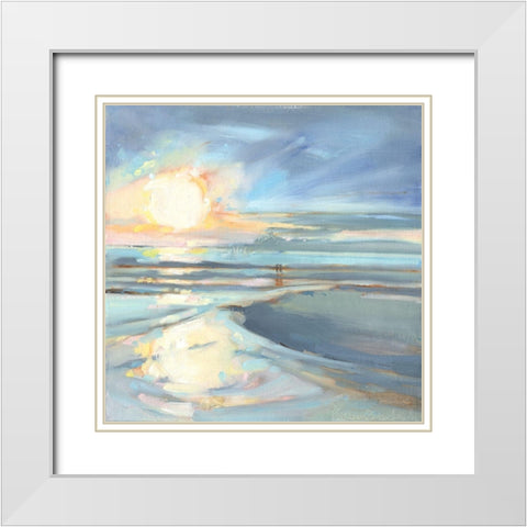 Eastern Lake Sunset White Modern Wood Framed Art Print with Double Matting by Broaderick, Kathleen