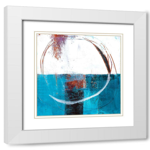 Radial Wave White Modern Wood Framed Art Print with Double Matting by Beer, Pamela K.