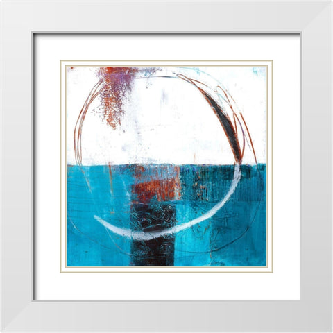 Radial Wave White Modern Wood Framed Art Print with Double Matting by Beer, Pamela K.