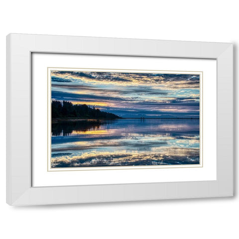 Lavender Morning White Modern Wood Framed Art Print with Double Matting by Burdick, Chuck