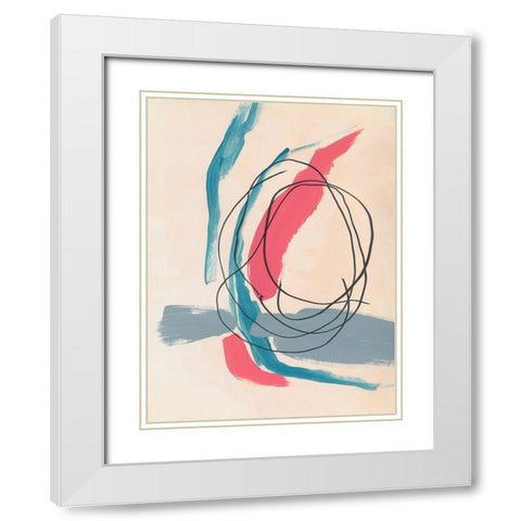 Spiral No. 1 White Modern Wood Framed Art Print with Double Matting by Baker, Bronwyn