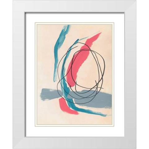Spiral No. 1 White Modern Wood Framed Art Print with Double Matting by Baker, Bronwyn