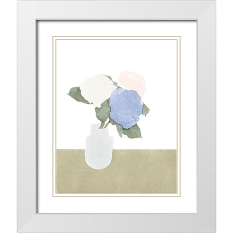 Floral No. 3 White Modern Wood Framed Art Print with Double Matting by Beeh, Katie