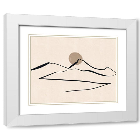 Linear Landscape No. 1 White Modern Wood Framed Art Print with Double Matting by Beeh, Katie