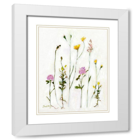Chamomile-Clover and Dandelion White Modern Wood Framed Art Print with Double Matting by Bragg, Janel