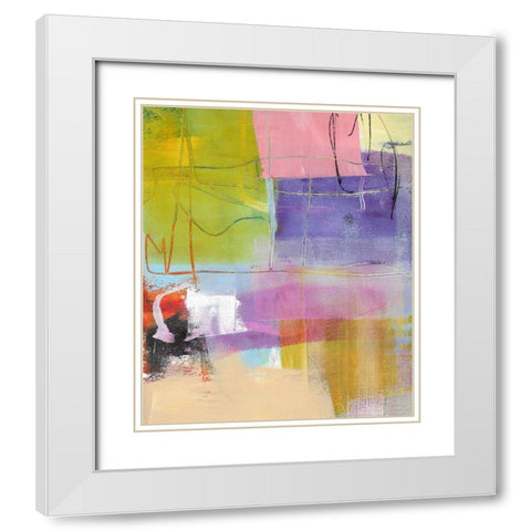 Green Feature White Modern Wood Framed Art Print with Double Matting by Beer, Pamela K.