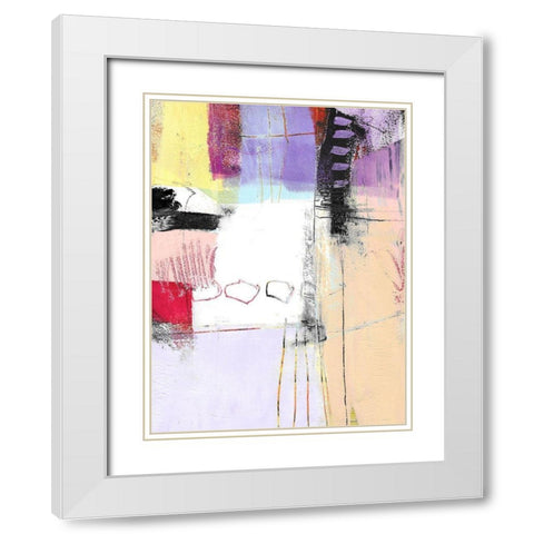 Lavender Feature White Modern Wood Framed Art Print with Double Matting by Beer, Pamela K.