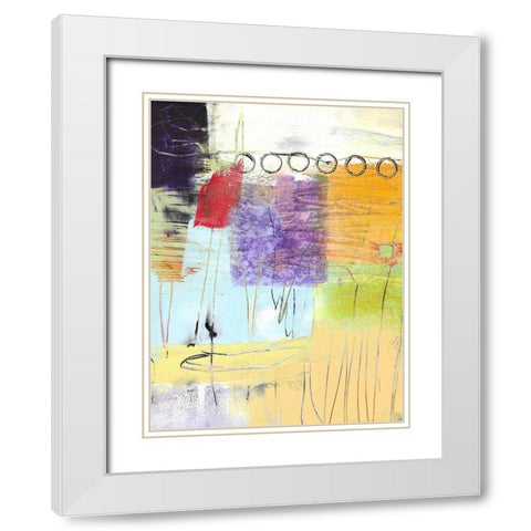 Soft Blue Feature White Modern Wood Framed Art Print with Double Matting by Beer, Pamela K.