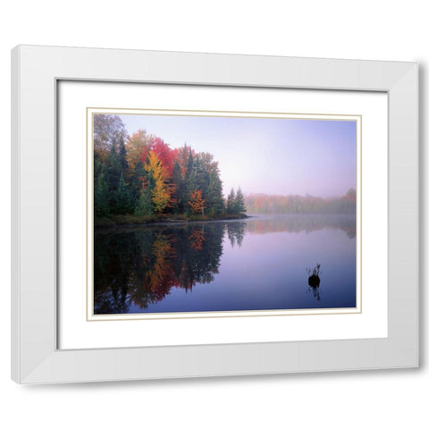 Foggy Morning Sunrise White Modern Wood Framed Art Print with Double Matting by Becia, Jim