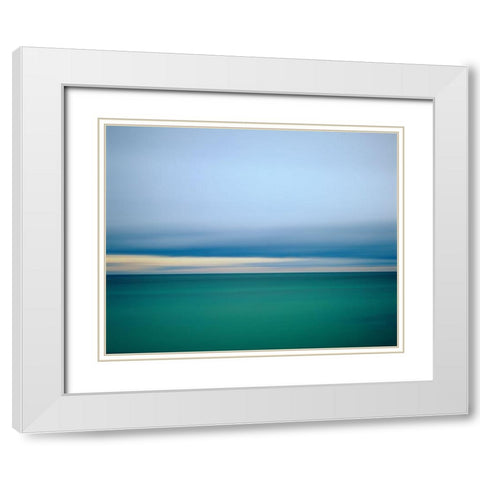 Lake Superior Morning White Modern Wood Framed Art Print with Double Matting by Becia, Jim