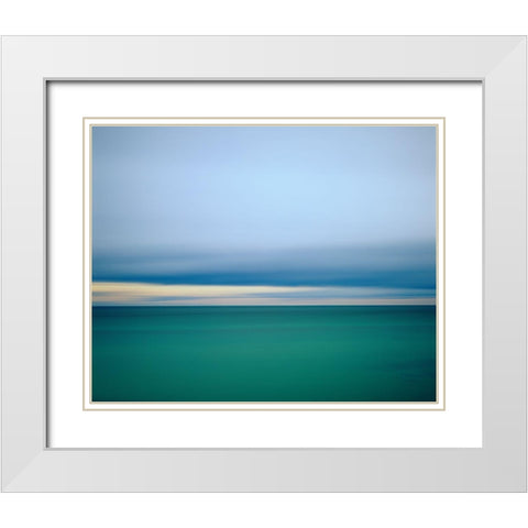 Lake Superior Morning White Modern Wood Framed Art Print with Double Matting by Becia, Jim