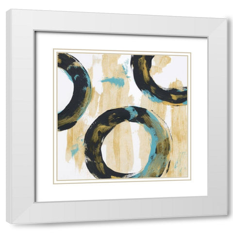 Float In Blue 1 White Modern Wood Framed Art Print with Double Matting by Baker, Bronwyn