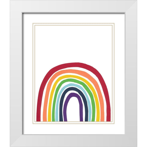 Inclusion White Modern Wood Framed Art Print with Double Matting by Baker, Bronwyn