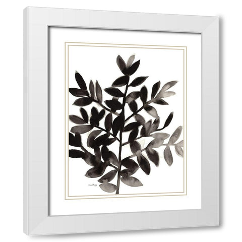 Botanical with Nagi Fern No. 2 White Modern Wood Framed Art Print with Double Matting by Bragg, Janel