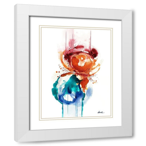 Storm Flower White Modern Wood Framed Art Print with Double Matting by Banerjee, Ishita