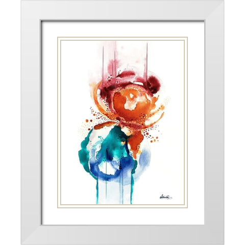 Storm Flower White Modern Wood Framed Art Print with Double Matting by Banerjee, Ishita