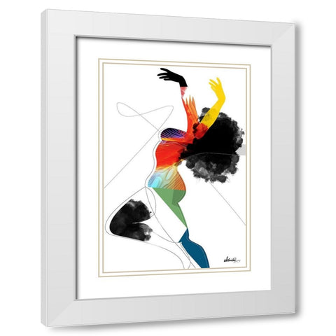 Vivid Woman - Liberated White Modern Wood Framed Art Print with Double Matting by Banerjee, Ishita