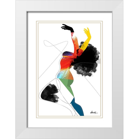 Vivid Woman - Liberated White Modern Wood Framed Art Print with Double Matting by Banerjee, Ishita
