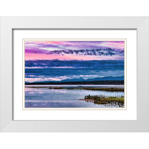 Komoks Harbour Fish Traps White Modern Wood Framed Art Print with Double Matting by Burdick, Chuck