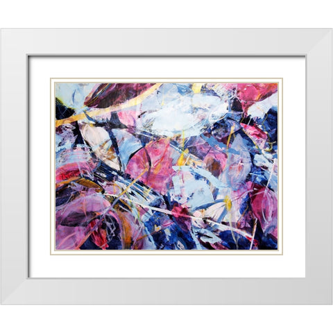 Icy Winter Leaves 4 White Modern Wood Framed Art Print with Double Matting by Bujna, Kati