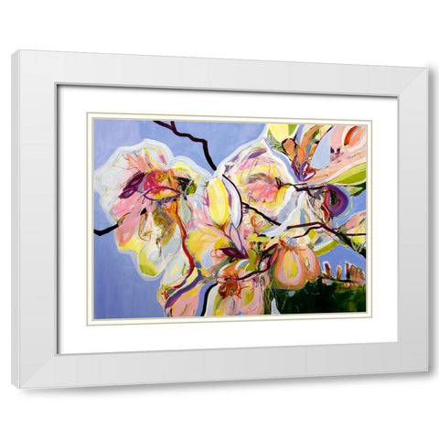 Cool Spring Blues with Magnolia White Modern Wood Framed Art Print with Double Matting by Bujna, Kati