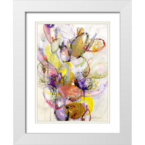 Cosmic Pear Cactus 3 White Modern Wood Framed Art Print with Double Matting by Bujna, Kati
