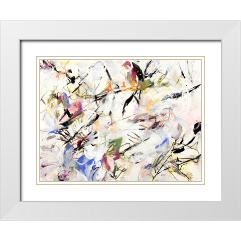 Magnolia Life Blossoms 1 White Modern Wood Framed Art Print with Double Matting by Bujna, Kati