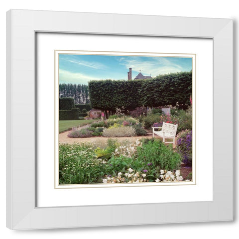 French Jardin No. 27 White Modern Wood Framed Art Print with Double Matting by Blaustein, Alan