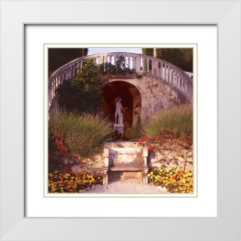 French Jardin No. 40 White Modern Wood Framed Art Print with Double Matting by Blaustein, Alan