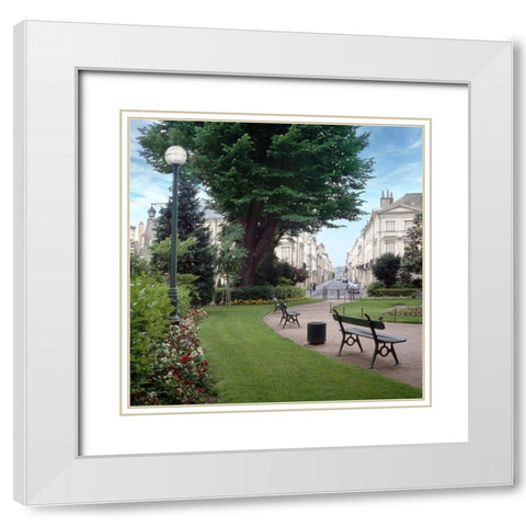 French Jardin No. 14 White Modern Wood Framed Art Print with Double Matting by Blaustein, Alan