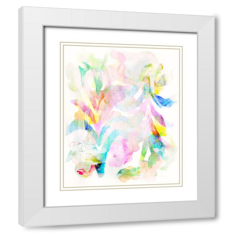 Flower and Rainbow White Modern Wood Framed Art Print with Double Matting by Bainbridge, Hope